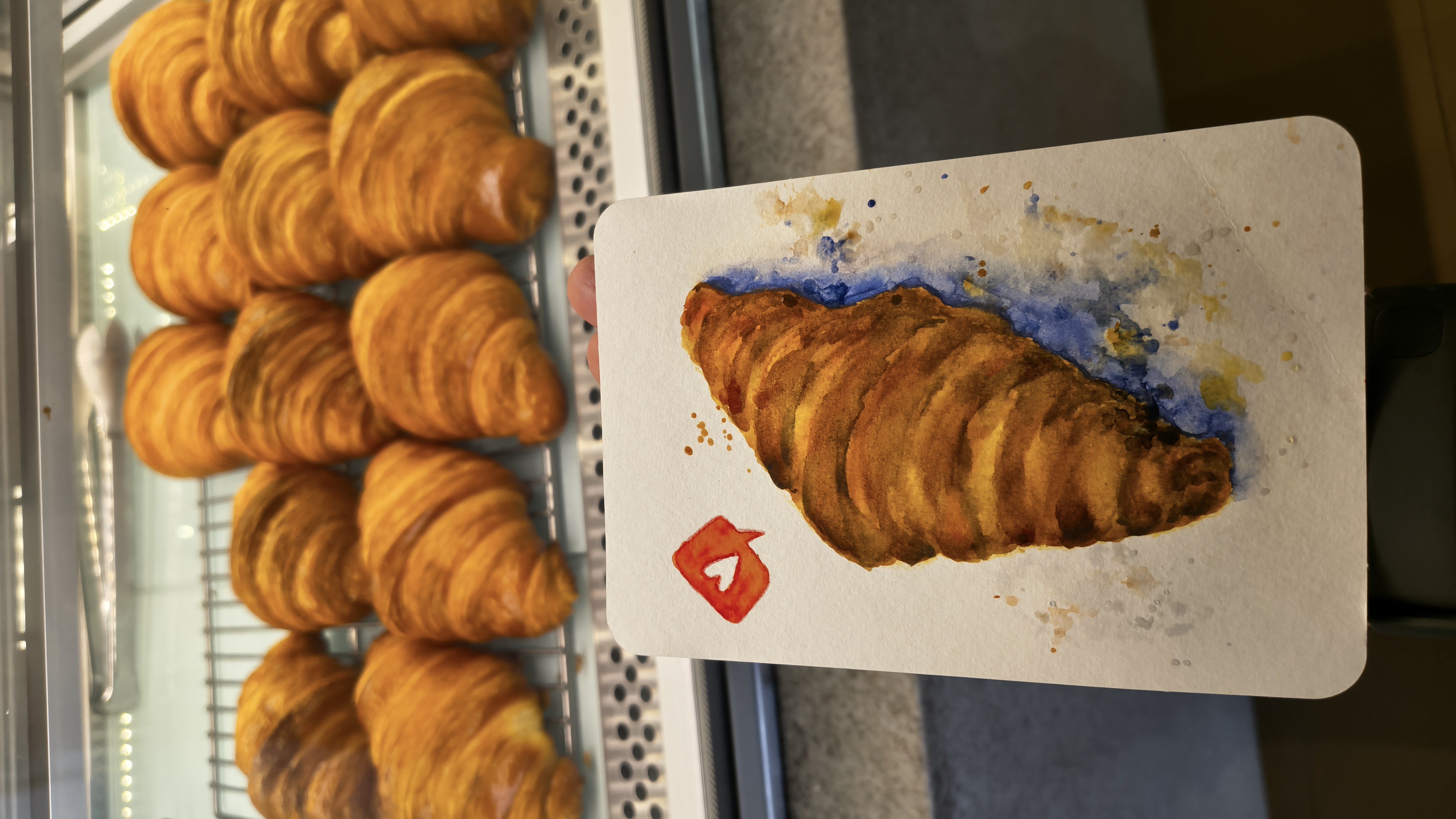 croissant em aquarela